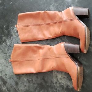 Lucky Brand cognac heeled boot, excellent like new!